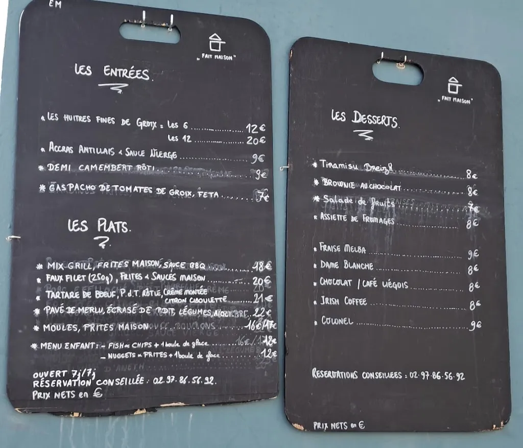 Menu_Auberge du pêcheur Restaurant Pub_Groix_immagine_1