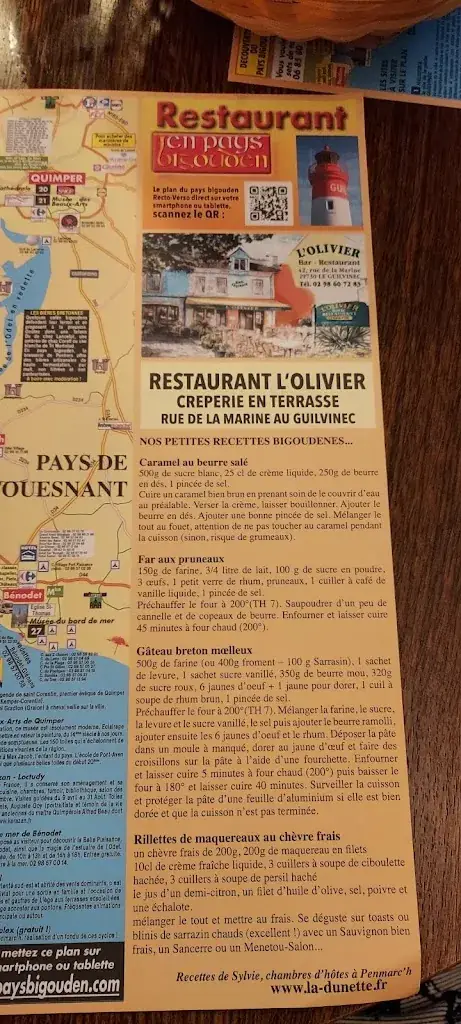 Menu_L'Olivier Restaurant Le Guilvinec_Guilvinec_immagine_3