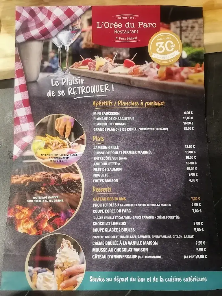 Menu_L'orée Du Parc - Restaurant Becherel_Bécherel_image_1