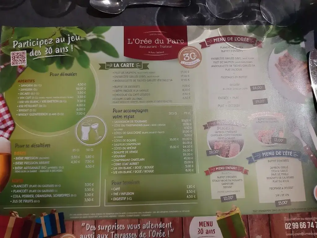 Menu_L'orée Du Parc - Restaurant Becherel_Bécherel_image_4