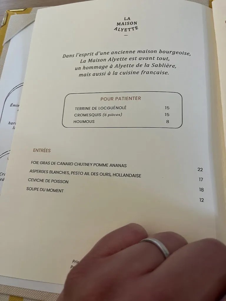Menu_Bistrot La Maison Alyette - Domaine de Locguénolé_Kervignac_image_3