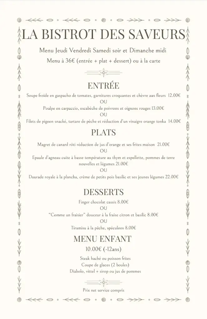 Menu_Le Bistrot des Saveurs_Bouëxière_immagine_1