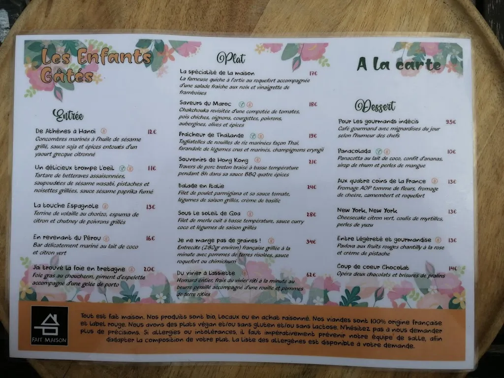 Menu_Restaurant Les Enfants Gâtés_Gacilly_image_3