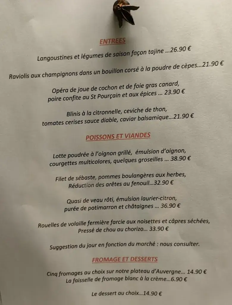 Menu_Restaurant La Table d'Antoine_Vichy_image_2
