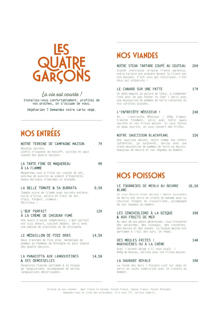 Menu_Les Quatre Garçons_Guerche-de-Bretagne_image_1