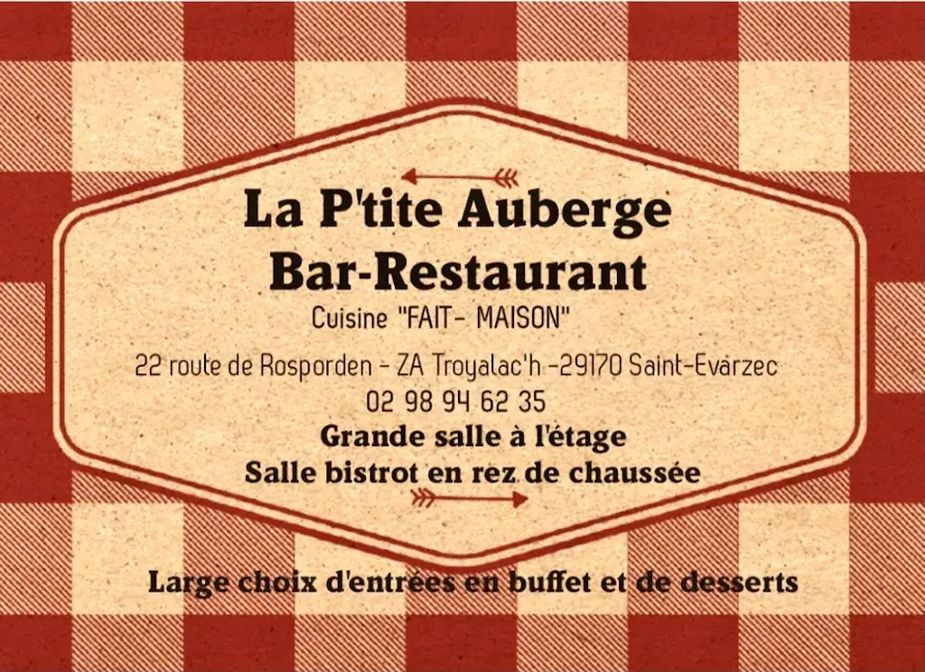 Menu_La P'tite Auberge. Cafe restaurant_Saint-Évarzec_image_2