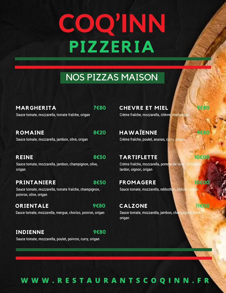 Menü_Coq’inn Restaurant & Pizzeria Guipavas_Guipavas_Bild_1