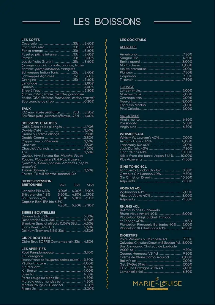 Menu_Le Marie Louise_Brest_image_2