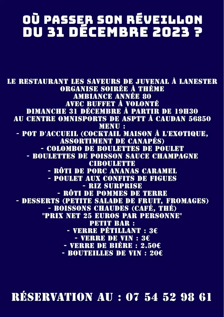 Menu_RESTAURANT Le Maître d'Hôtel - Les Saveurs de Juvenal_Lanester_image_1