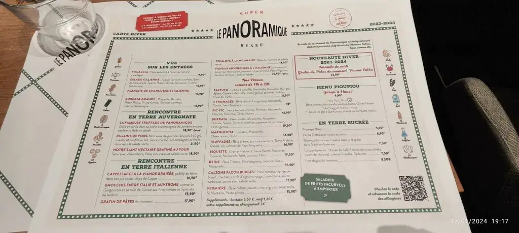 Menu_Restaurant Le Panoramique_Besse-et-Saint-Anastaise_image_3