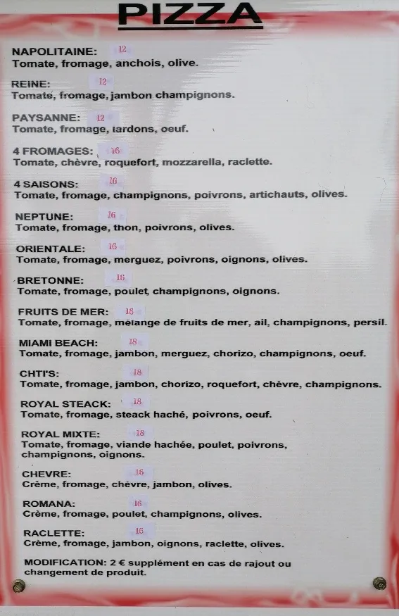 Menu_Pizzeria, Burgers, Frites, BBQ,Lasagnes, Boissons, Restaurant, A emporter, Pierre et Laëtitia Parks Finistère_Lanmeur_image_1