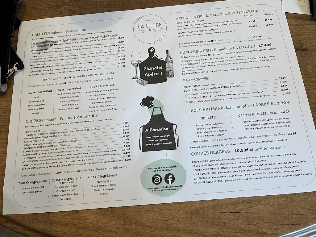 Menu_Crêperie Restaurant La Lutine_Lanmeur_image_1