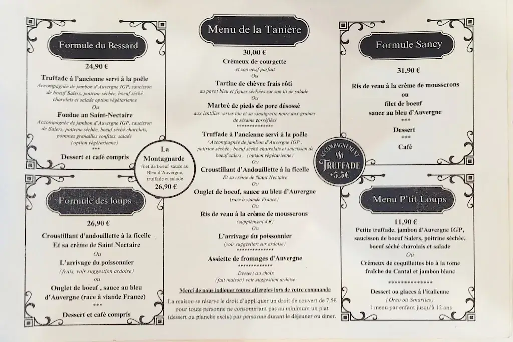 Menu_La Tanière des loups_Besse-et-Saint-Anastaise_image_2