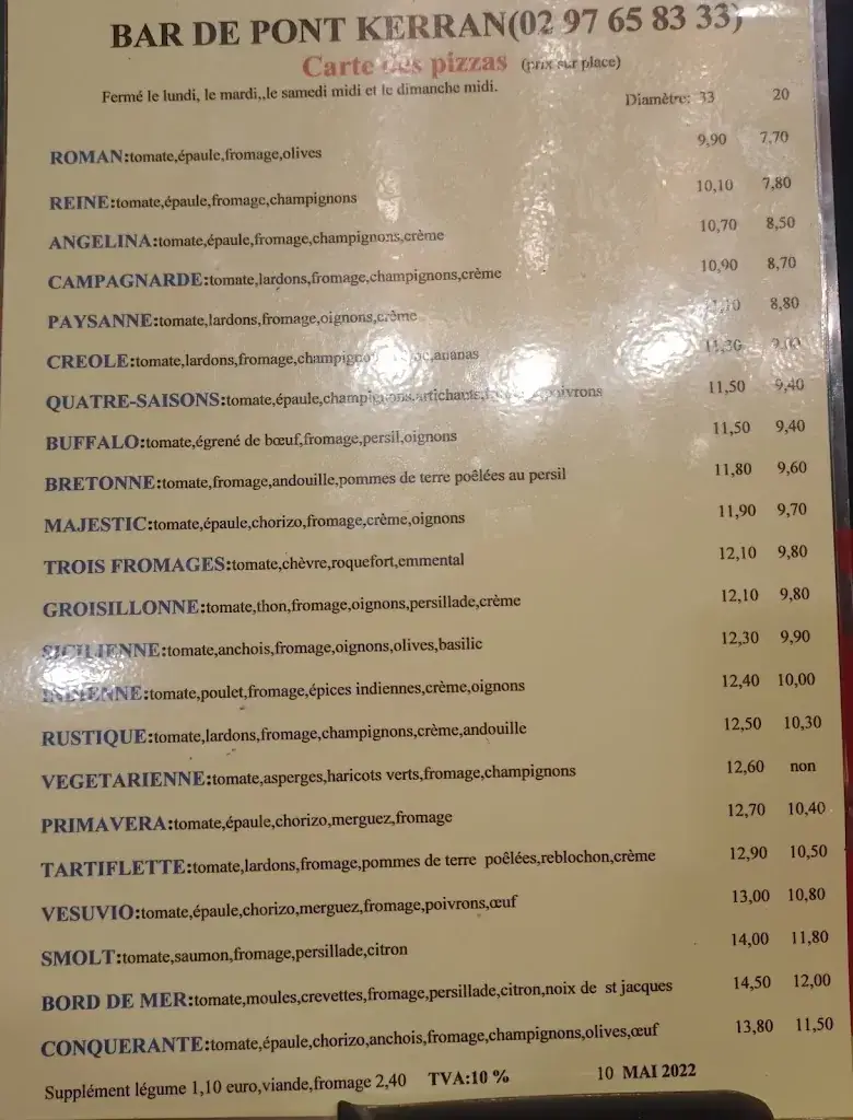 Menu_Bar de Pont Kerran_Languidic_image_2