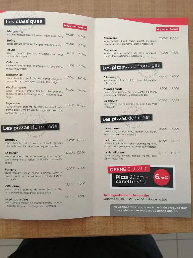 Menü_Pizzeria des Halles_Landivisiau_Bild_3