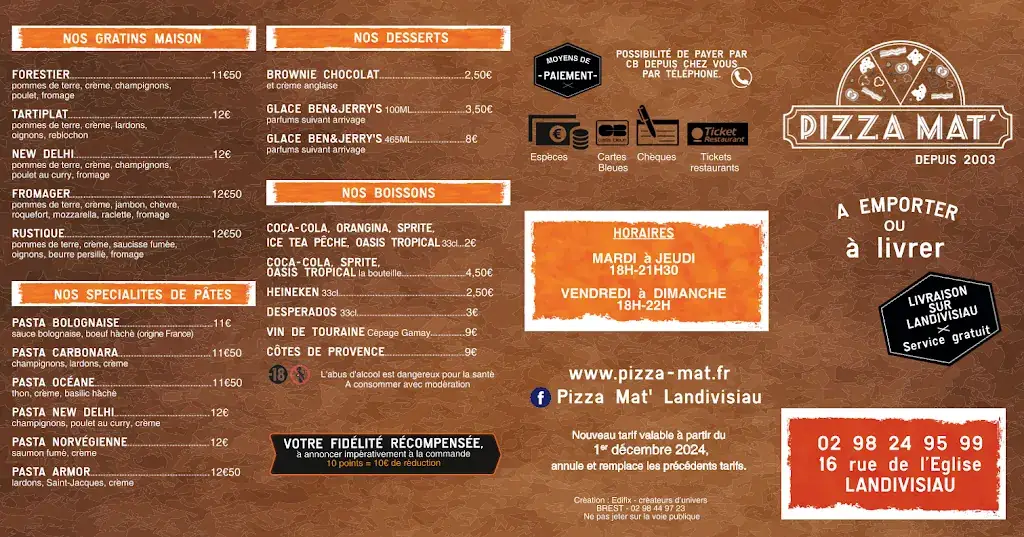 Menu_Pizza Mat'_Landivisiau_image_1