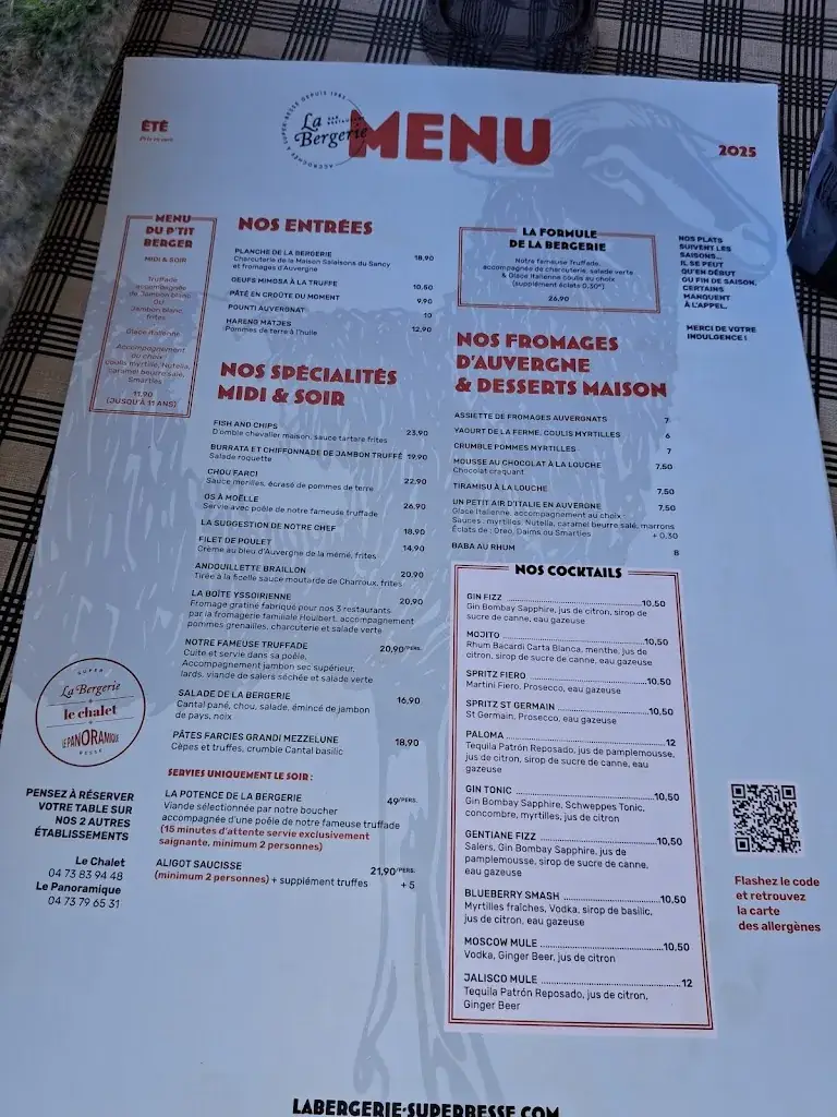 Menu_Restaurant la Bergerie Super Besse_Besse-et-Saint-Anastaise_image_1