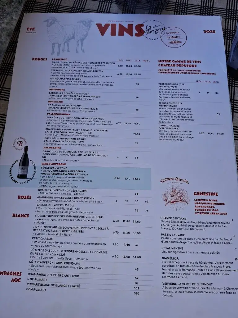 Menu_Restaurant la Bergerie Super Besse_Besse-et-Saint-Anastaise_image_3
