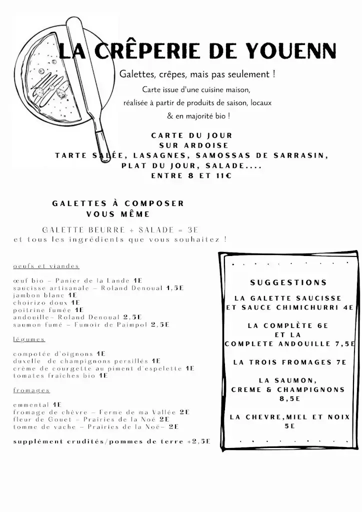 Menu_La Crêperie de Youenn FABRIQUE / RESTAURANT_Langueux_image_1