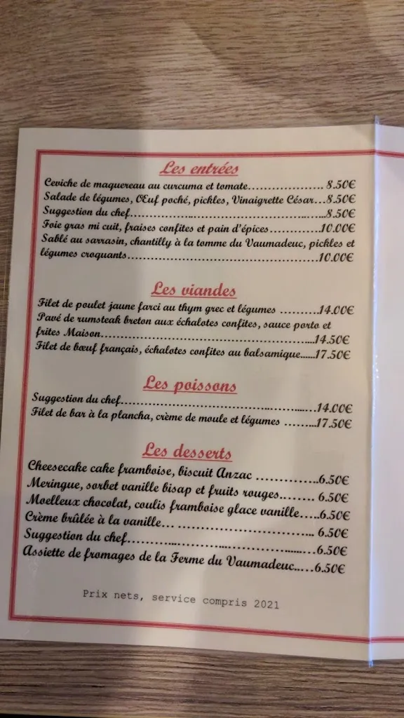 Menü_Restaurant Entre Nous_Lamballe_Bild_4