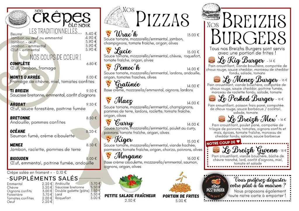 Menu_Crêperie, Pizzeria, Burgers du Pont de Paluden_Lannilis_image_2