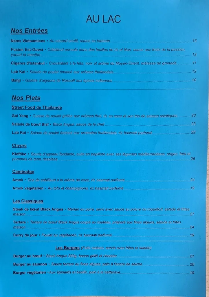 Menu_Au lac du Drennec restaurant_Commana_image_1