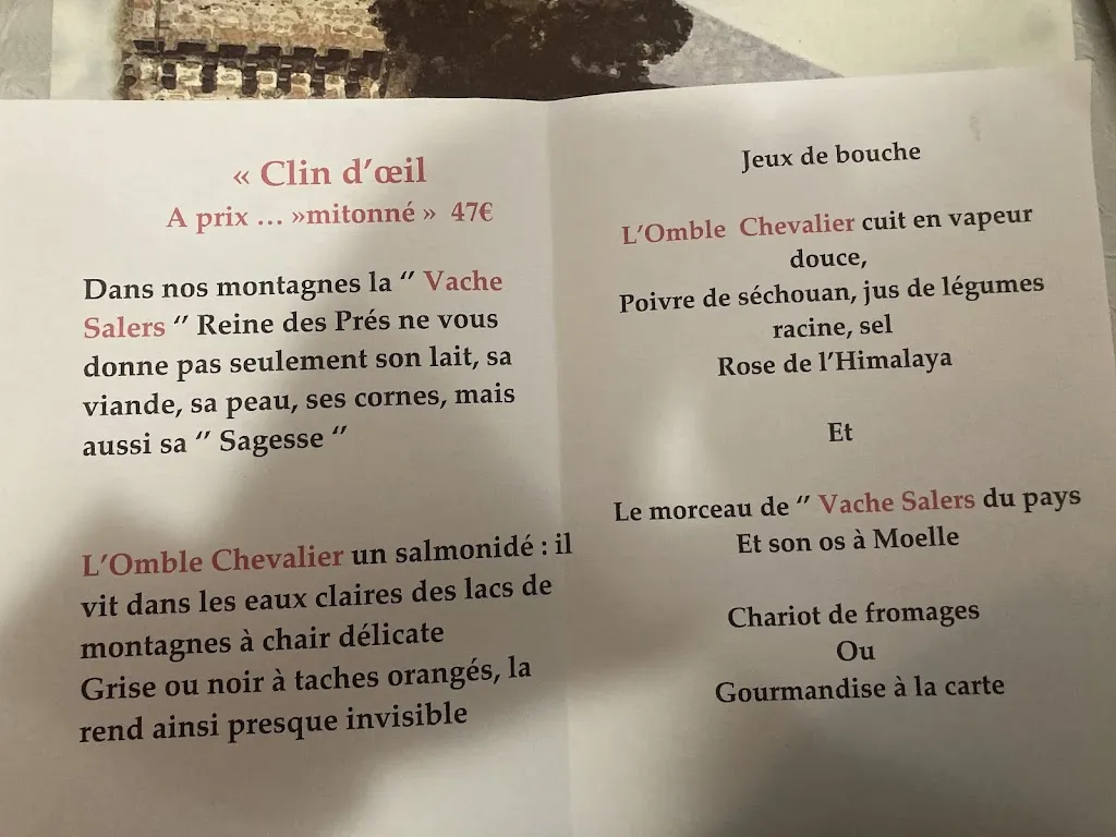 Menü_Hostellerie du Beffroy_Besse-et-Saint-Anastaise_Bild_1