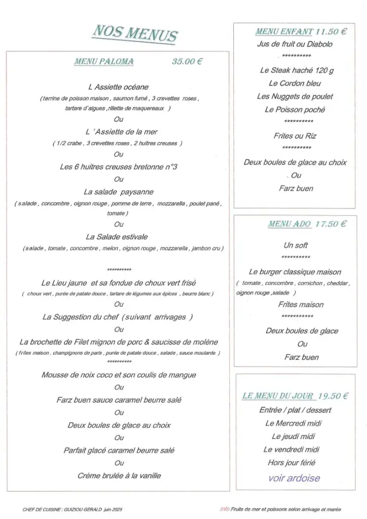 Menu_Le Hangar du Pecheur_Conquet_immagine_1