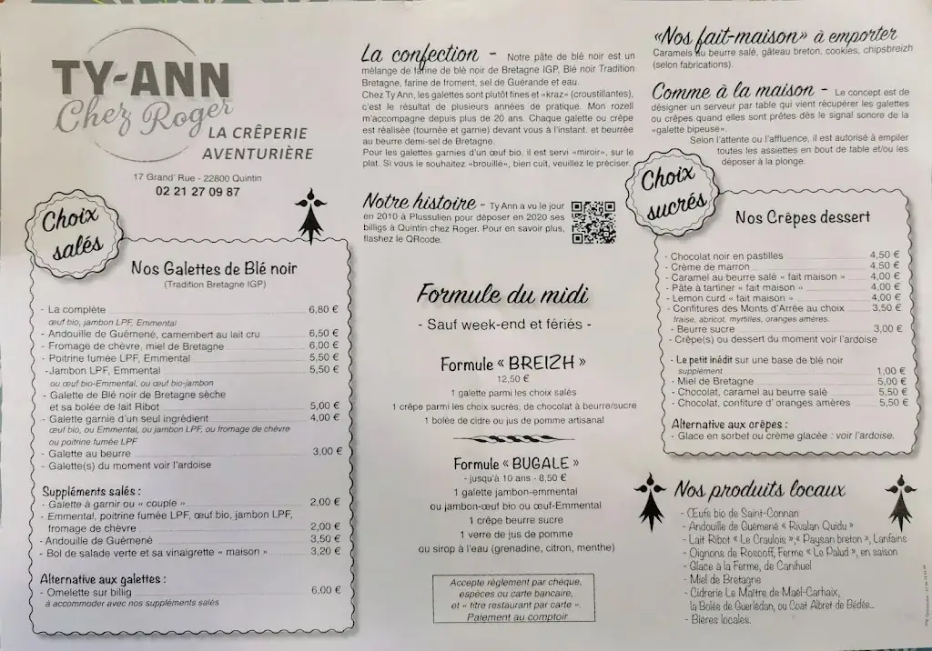 Menü_CREPERIE TY-ANN Chez Roger_Quintin_Bild_1