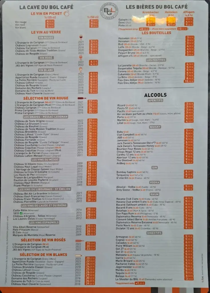 Menu_Brasserie de la Gare - BGL CAFE_Langon_image_1