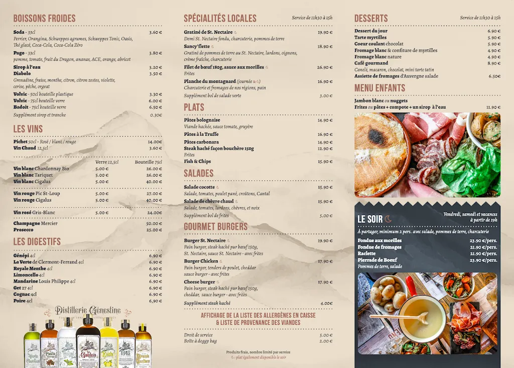 Menu_Restaurant Le Paillaret_Besse-et-Saint-Anastaise_image_1