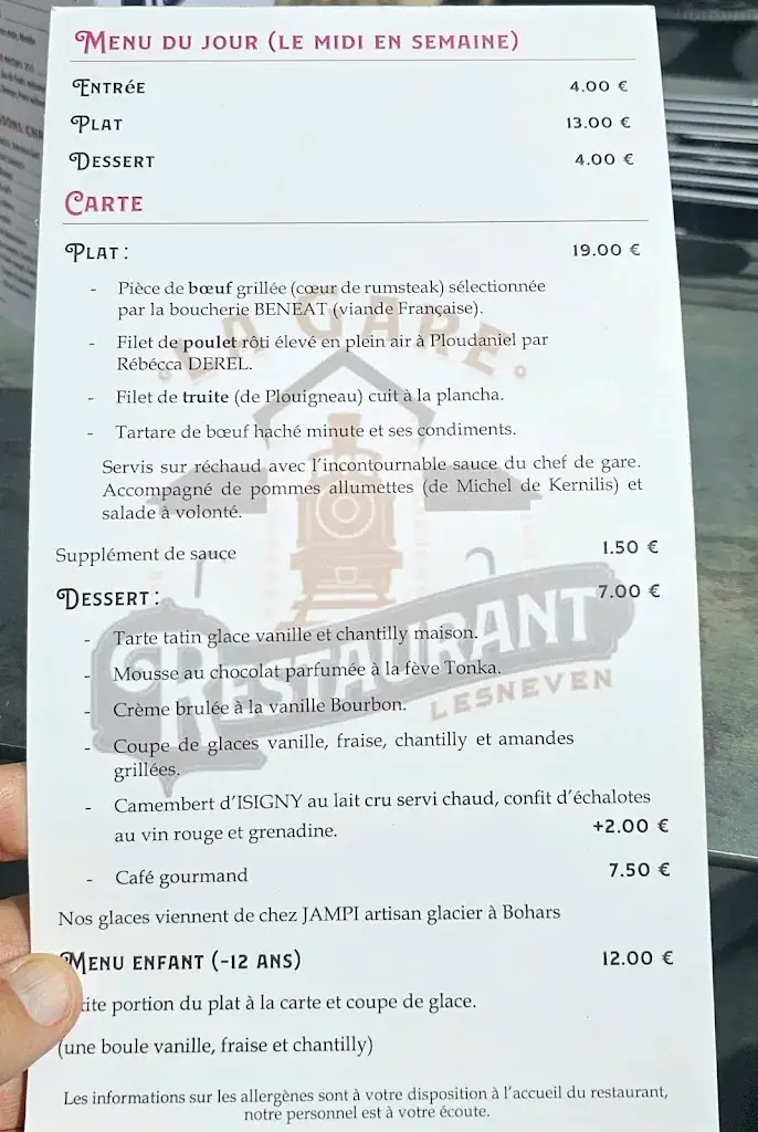 Menü_La Gare_Lesneven_Bild_2