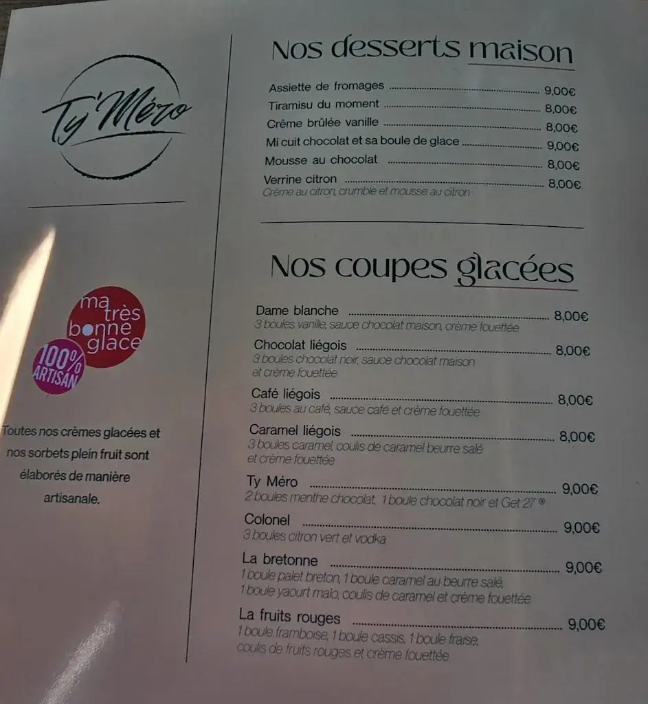 Menu_Ty’Mero Restaurant Larmor-plage_Larmor-Plage_image_2