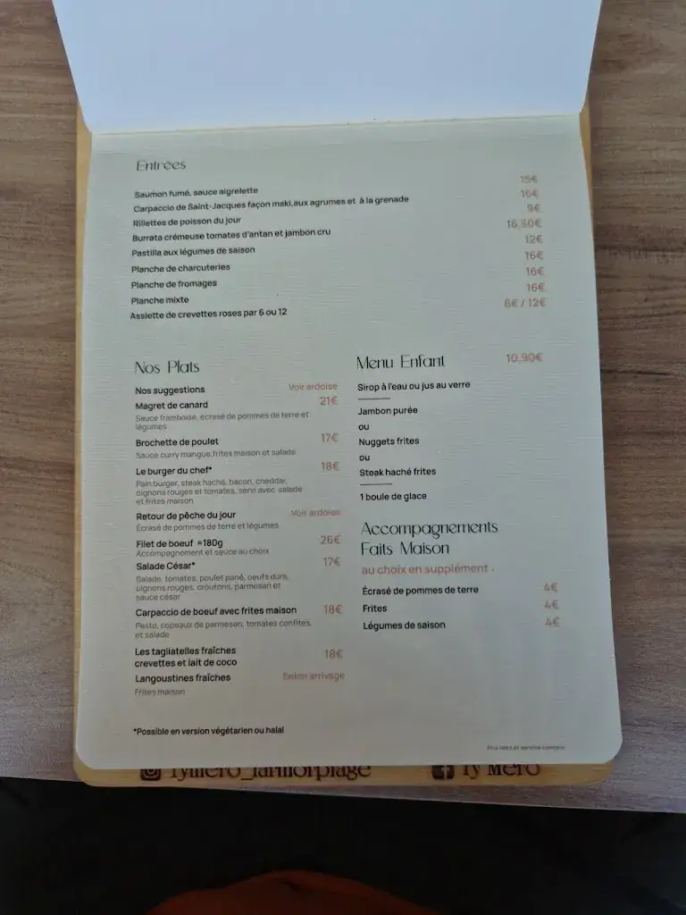 Menu_Ty’Mero Restaurant Larmor-plage_Larmor-Plage_image_4