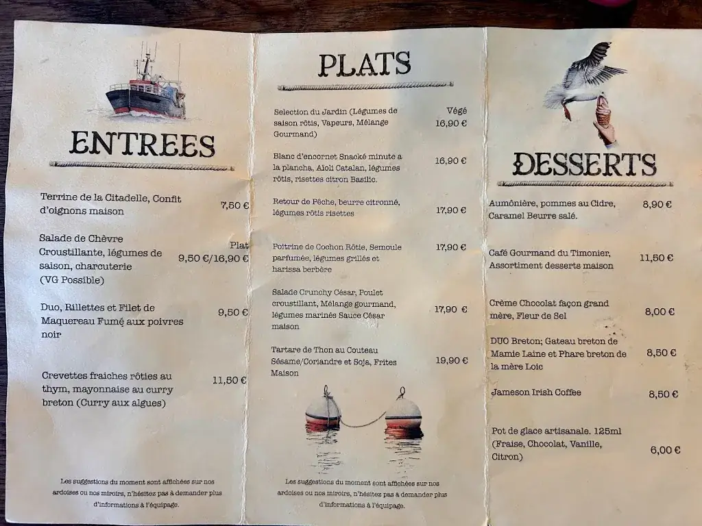 Menu_Ma Bro la cantine des matelots_Port-Louis_image_1