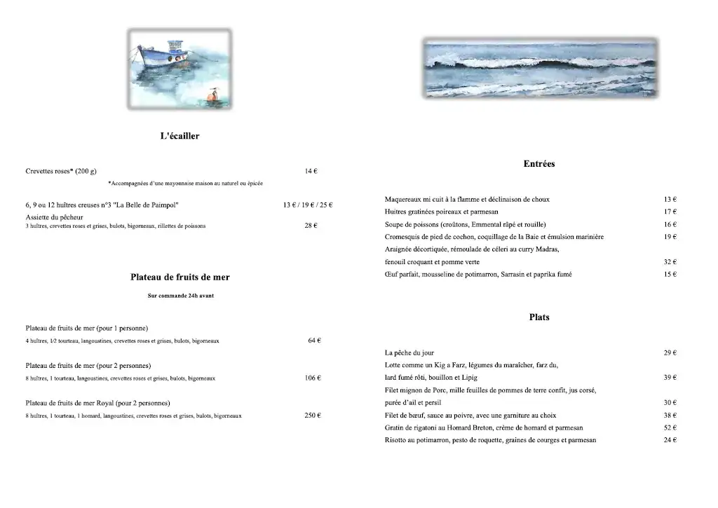 Menu_Restaurant du Grand Hôtel des Bains_Locquirec_immagine_2