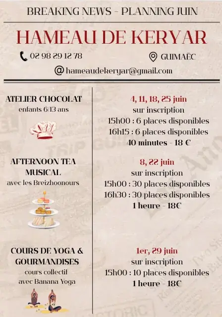 Menu_Le Hameau de Keryar - crêperie - salon de thé_Guimaëc_image_1