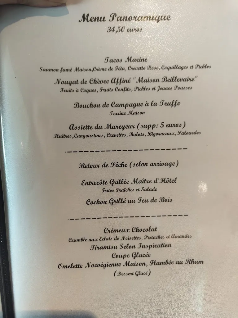Menu_Le Relais de la Roche restaurant_Marzan_image_1