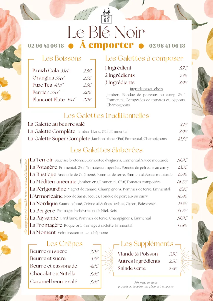Menu_Crêperie Le Blé Noir_Matignon_image_1