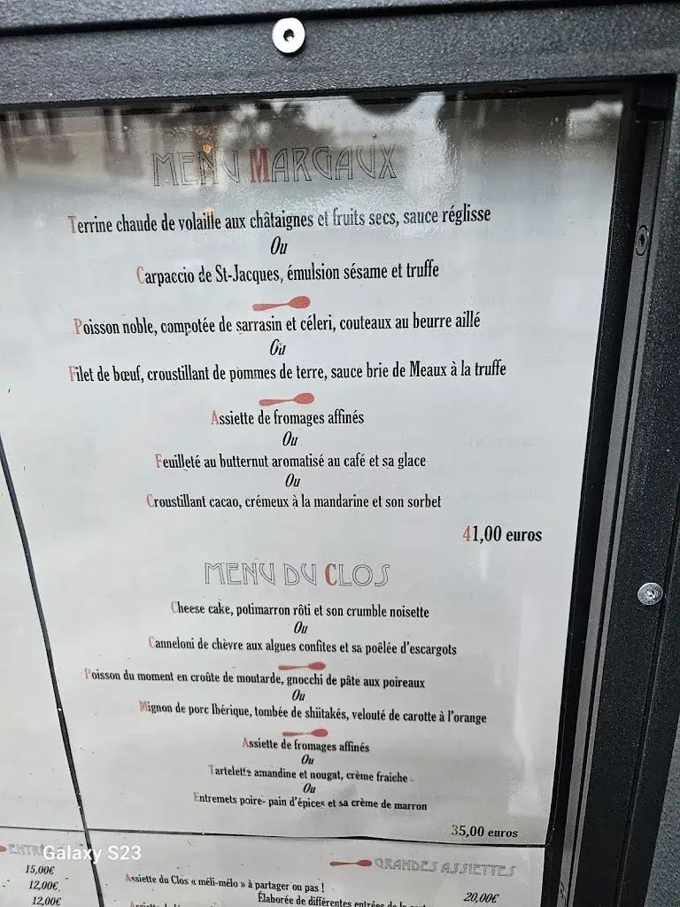 Menu_Le Clos Margaux LORIENT_Lorient_image_1
