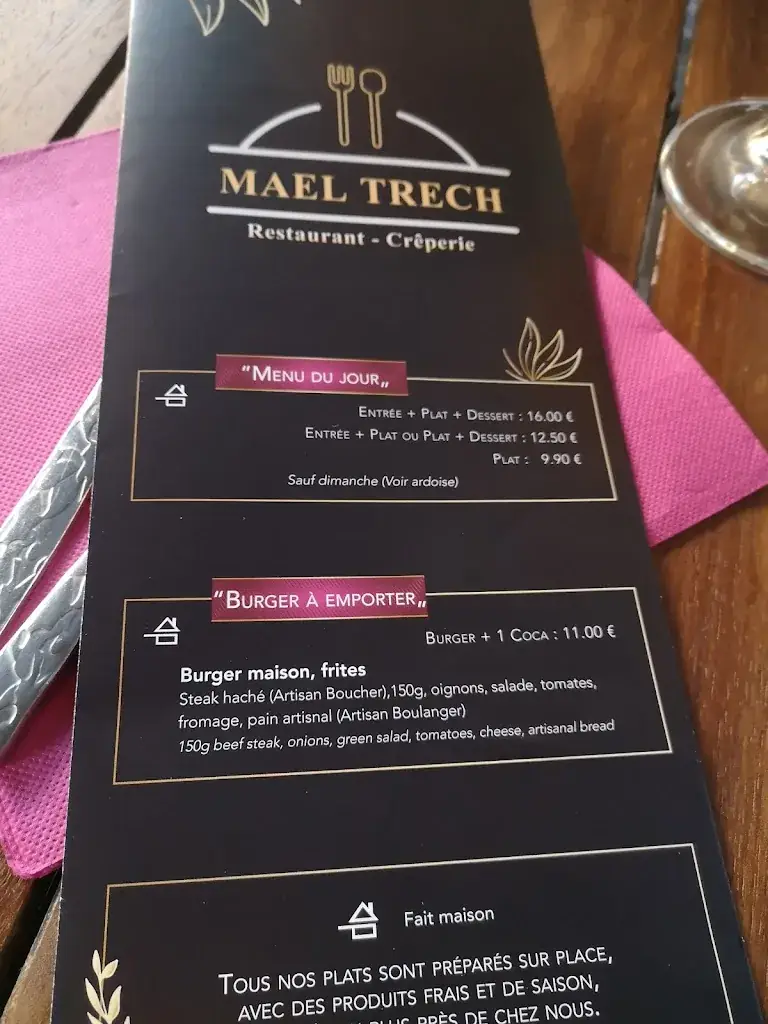 Menü_Bar restaurant Crêperie le Mael Trech_Malestroit_Bild_4