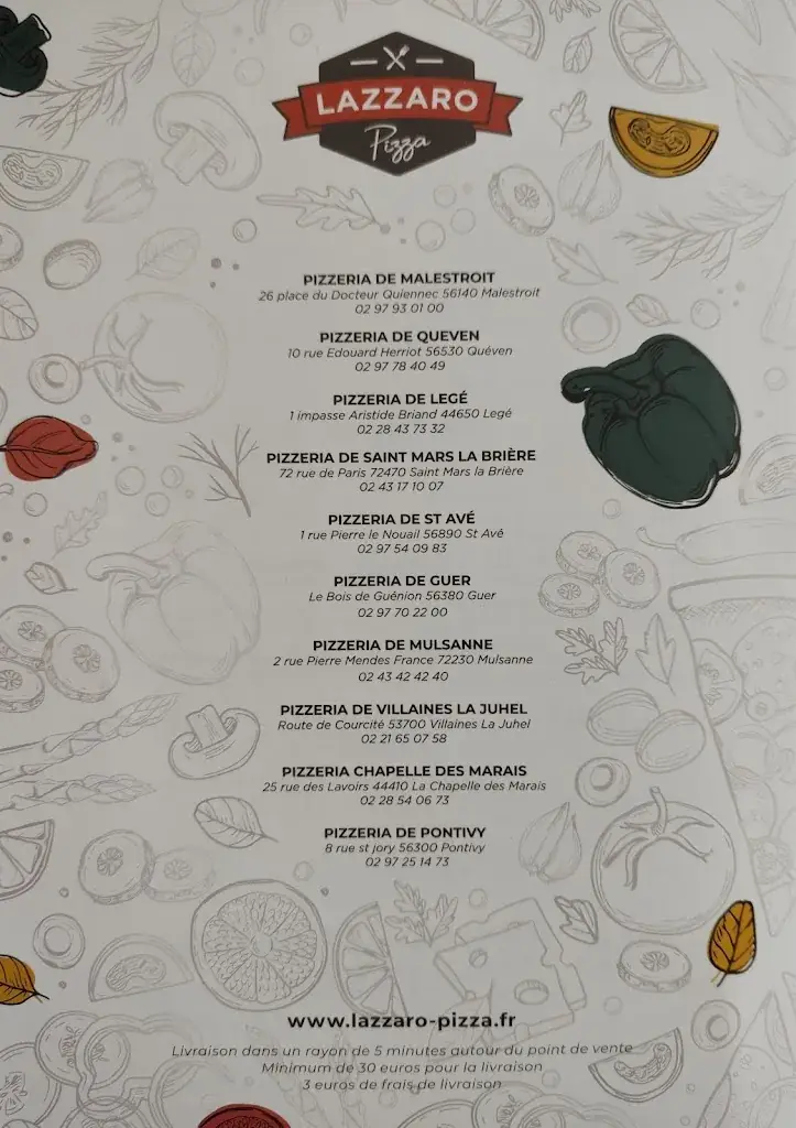 Menu_Lazzaro Pizza Malestroit_Malestroit_immagine_1