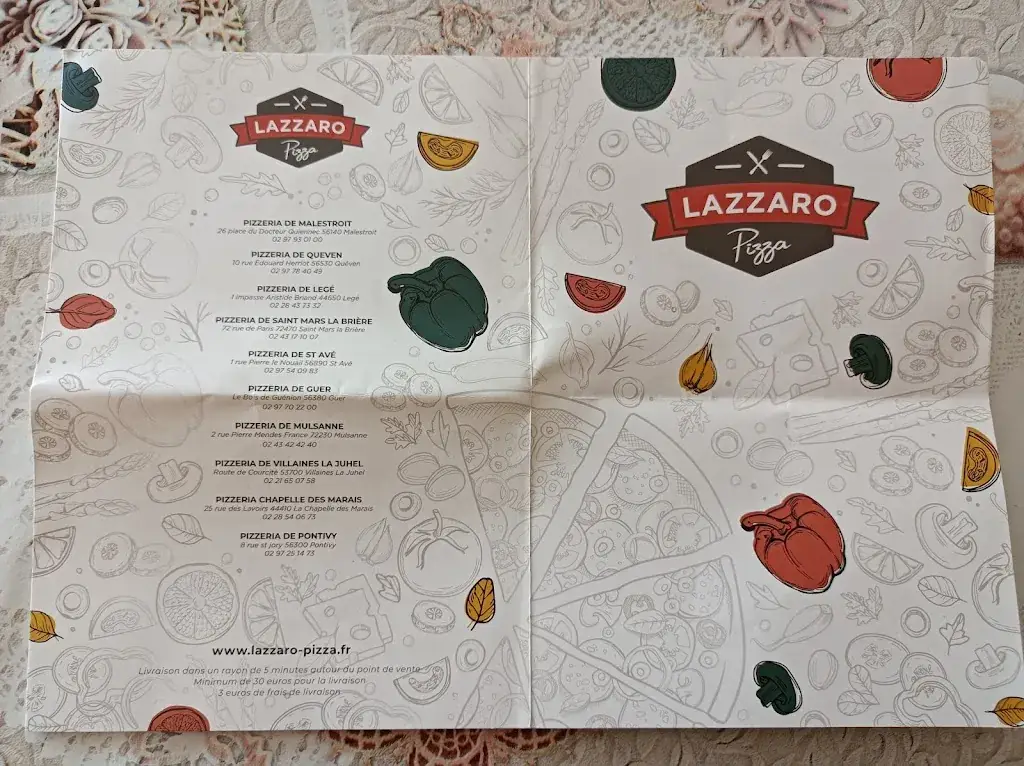 Menu_Lazzaro Pizza Malestroit_Malestroit_immagine_2