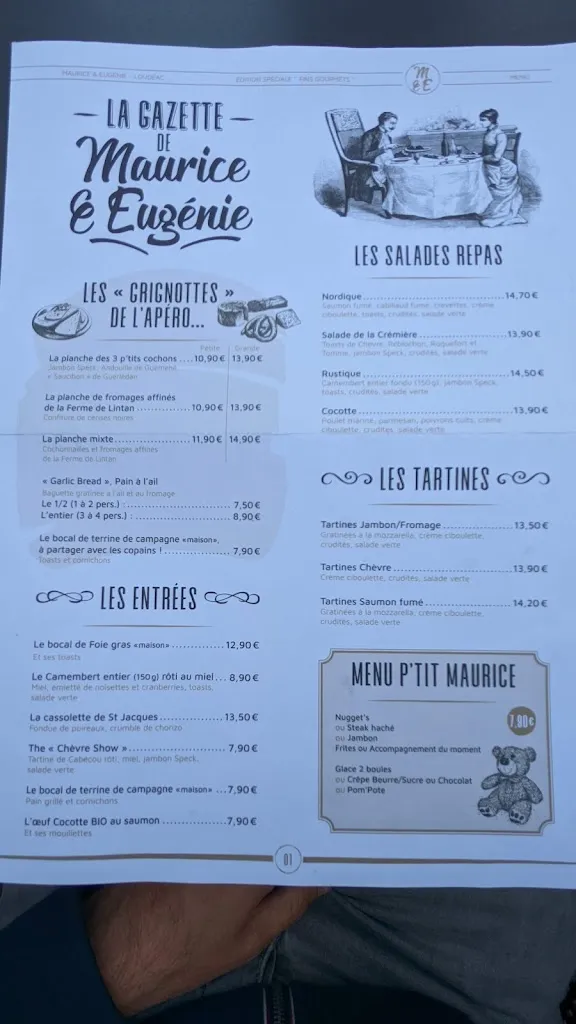 Menu_Maurice et Eugénie_Loudéac_image_1