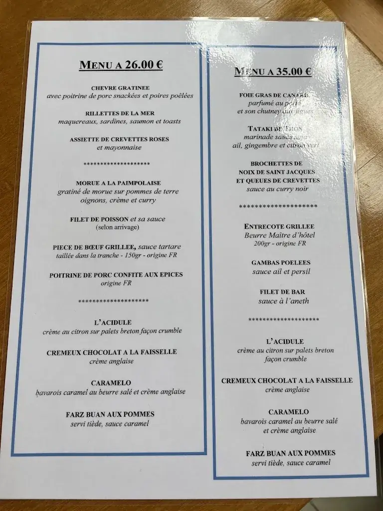 Menu_Auberge du Trégor_Tréguier_image_1