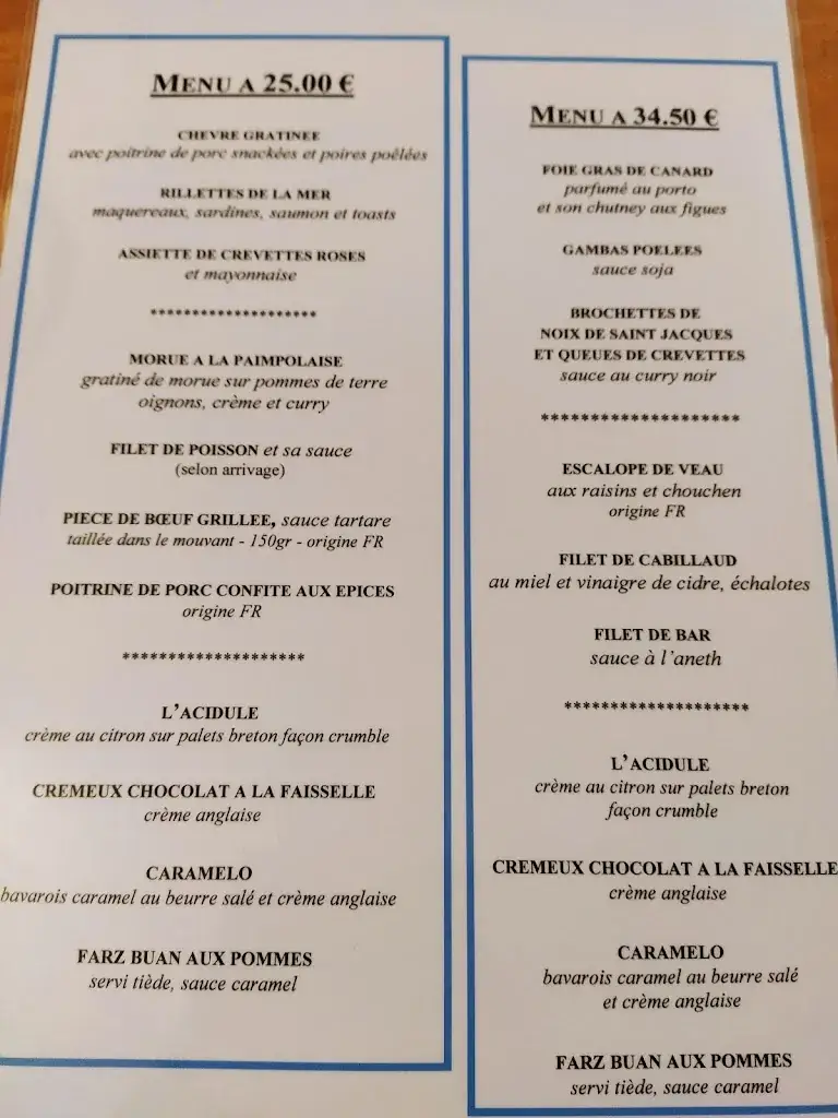 Menu_Auberge du Trégor_Tréguier_image_4
