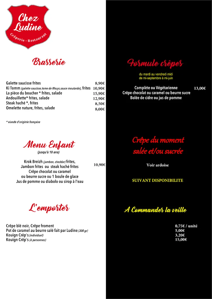 Menu_Crêperie Restaurant - Chez Ludine_Monterblanc_immagine_4