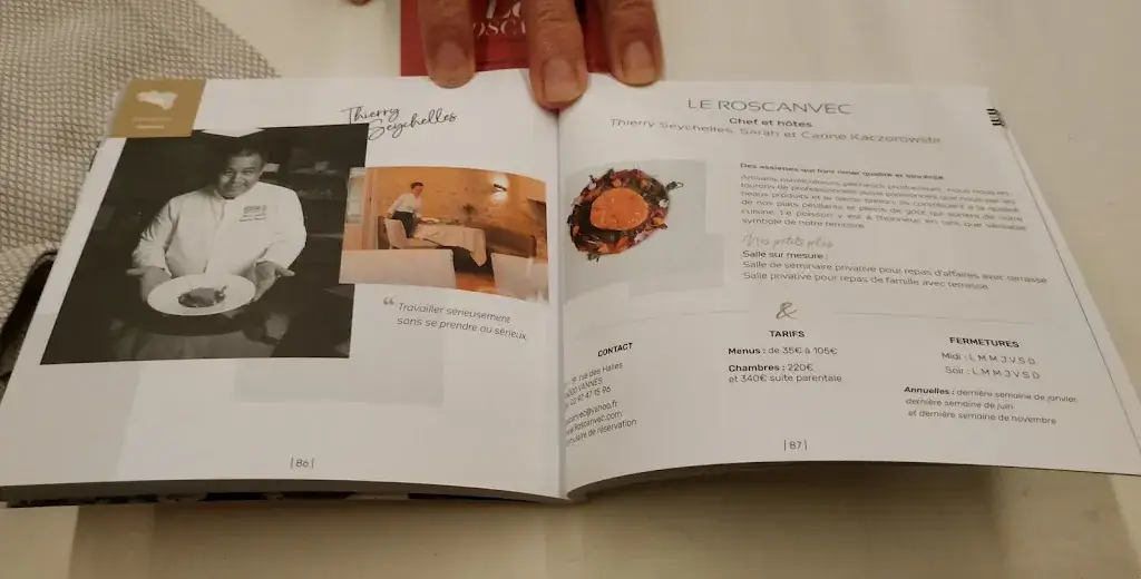 Menu_Le Roscanvec: Restaurant, Chambres Room Seminar_Vannes_image_4