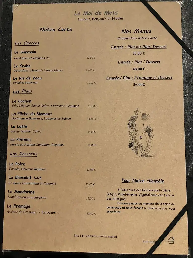 Menu_Restaurant Le Moi de Mets_Vannes_image_1