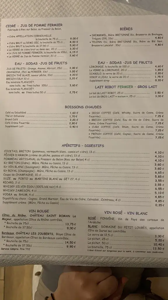 Menu_CREPERIE LE PREAU_Moëlan-sur-Mer_image_1
